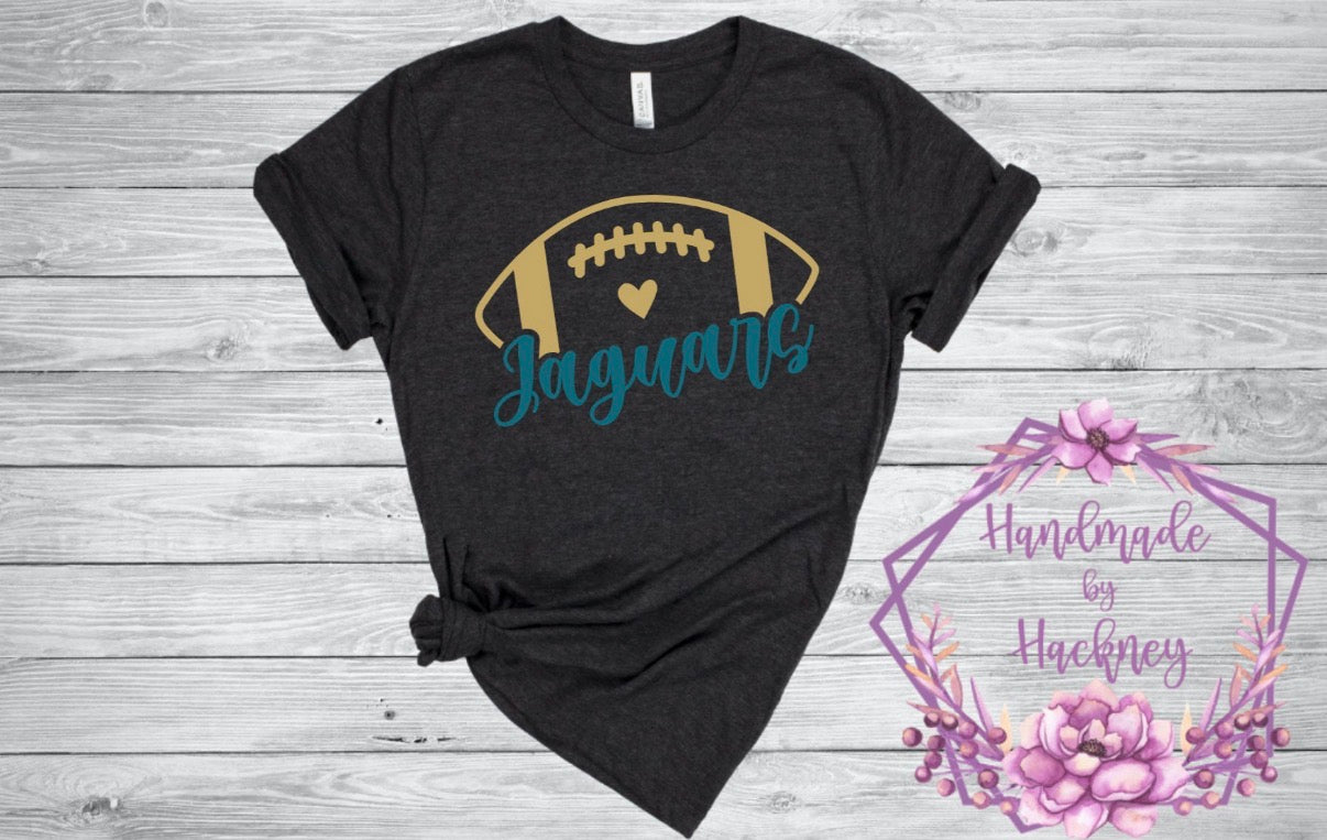 Jaguars Football Heart Bottom