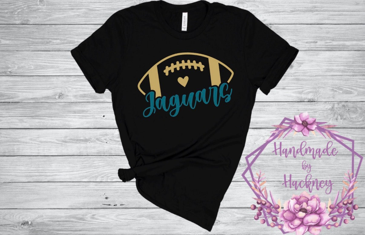 Jaguars Football Heart Bottom