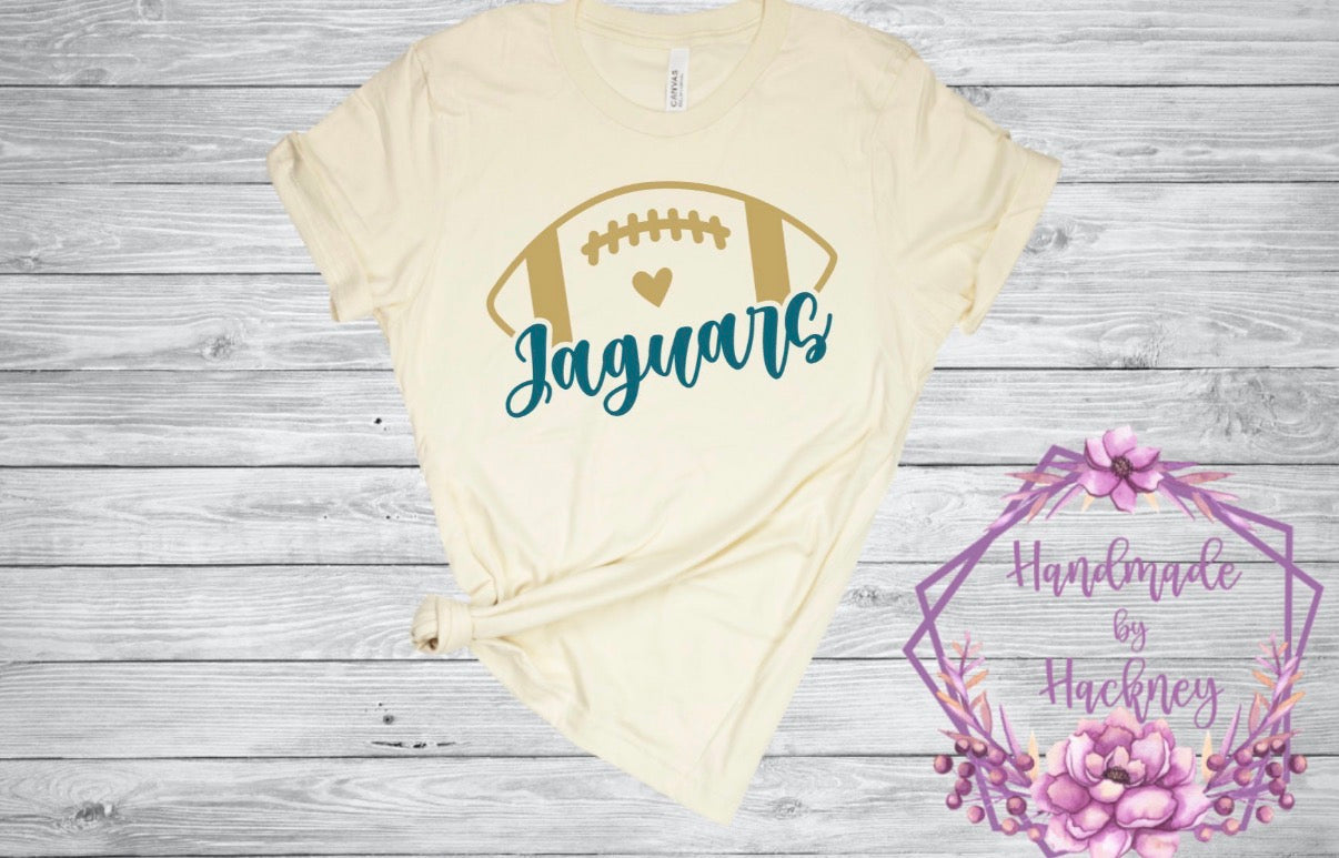 Jaguars Football Heart Bottom