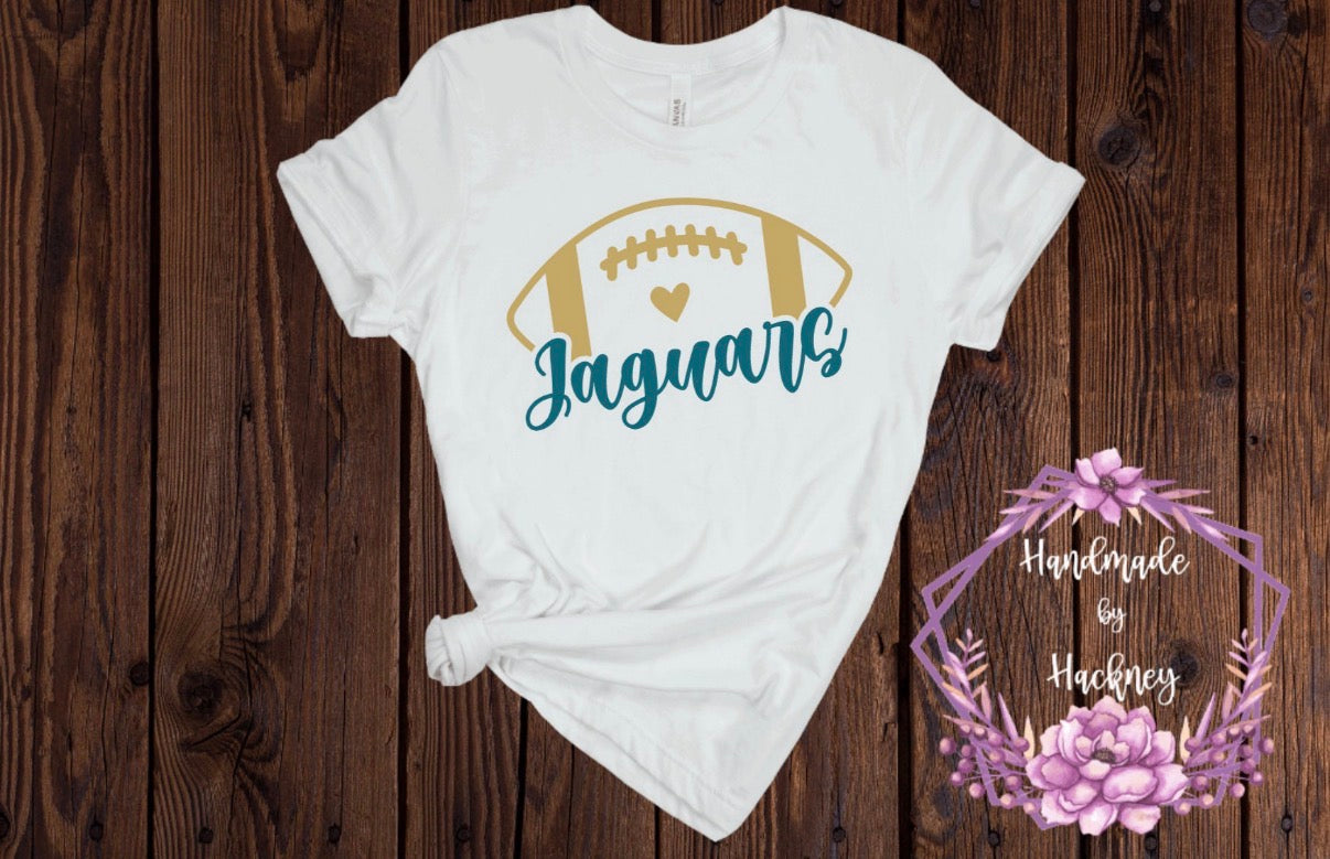 Jaguars Football Heart Bottom