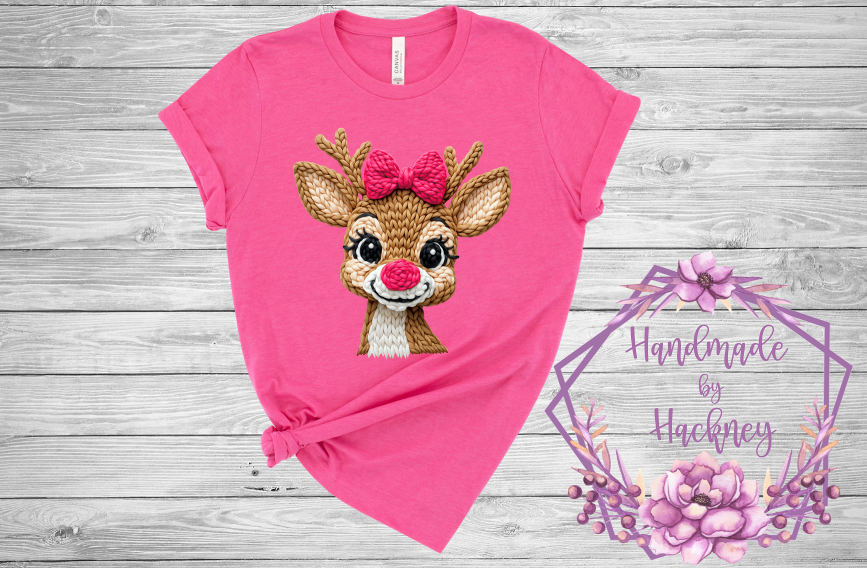 Faux Yarn Reindeer with Pink Bow