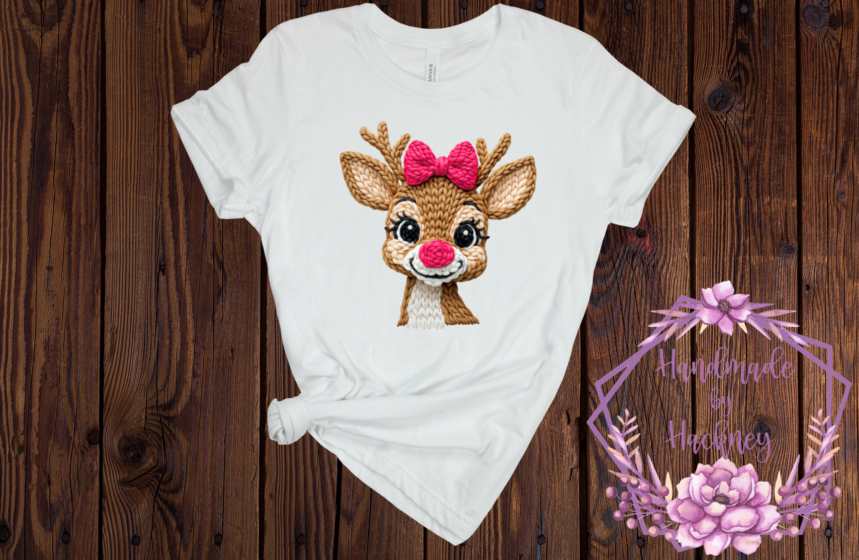 Faux Yarn Reindeer with Pink Bow