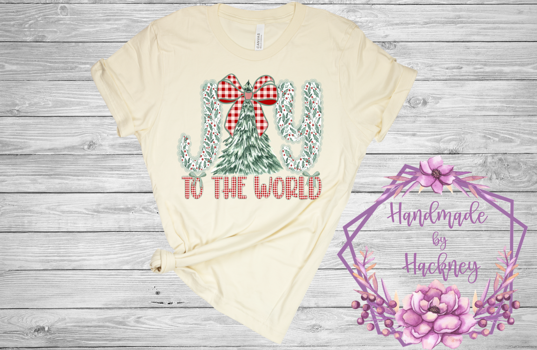 Joy to the World Christmas Tree Bow